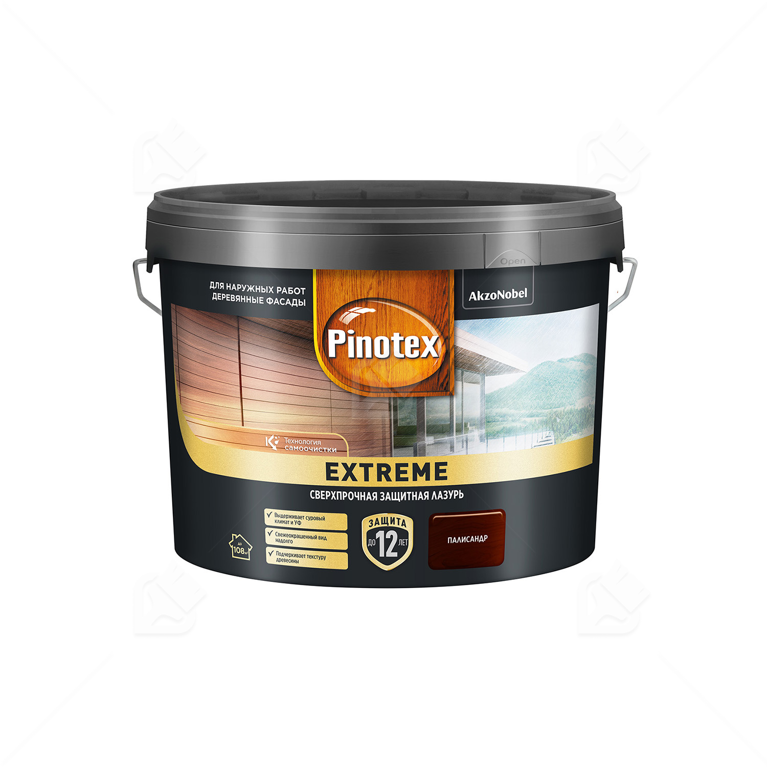 Пропитка декоративная для защиты древесины Pinotex Extreme палисандр полуматовая 9 л
