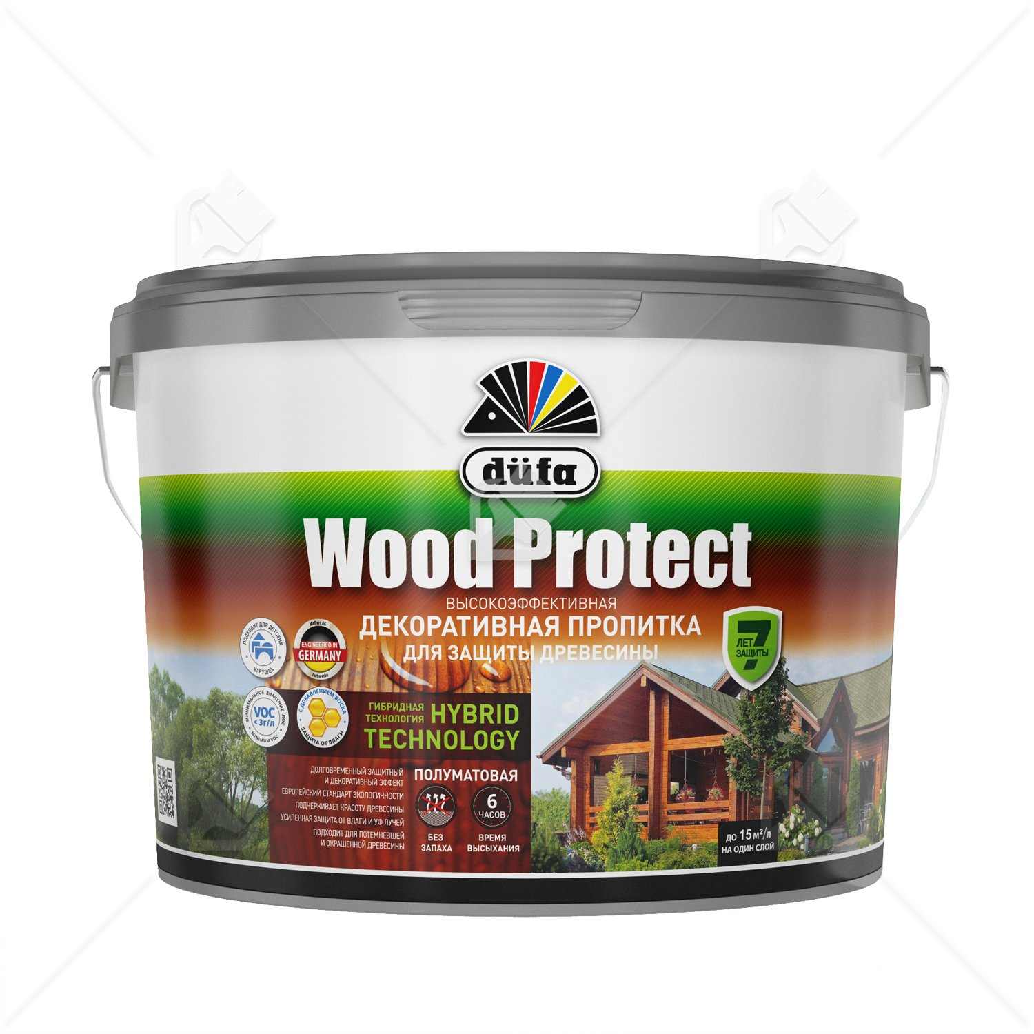 Пропитка декоративная для защиты древесины Dufa Wood Protect сосна 9 л