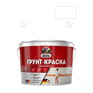 Краска грунтовочная водно-дисперсионная Dufa Грунт-краска белая 9 л