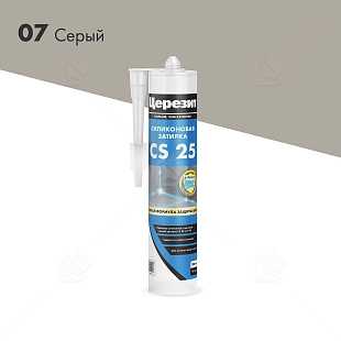 Герметик-затирка силиконовая противогрибковая Церезит CS 25 07 серая 280 мл
