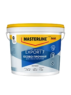 Краска для стен и потолков латексная Masterline Export-7 матовая база BW 4,5 л