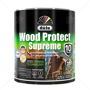 Пропитка декоративная для защиты древесины Dufa Wood Protect Supreme белая 0,75 л