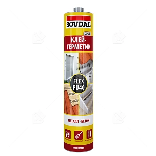 Герметик Soudal Flex PU 40 полиуретановый, серый, 300 мл