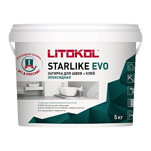Затирка эпоксидная Litokol Starlike Evo S.105 белый титанио 5 кг.