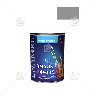 Эмаль ПФ-115 универсальная алкидная Простокрашено серая 0,8 кг