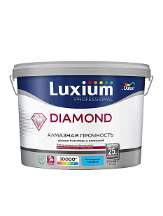 Краска для стен и потолков водно-дисперсионная Luxium Diamond Matt матовая база BW 9 л