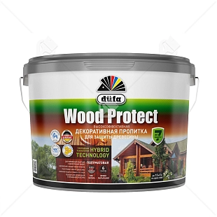 Пропитка декоративная для защиты древесины Dufa Wood Protect белая 9 л.